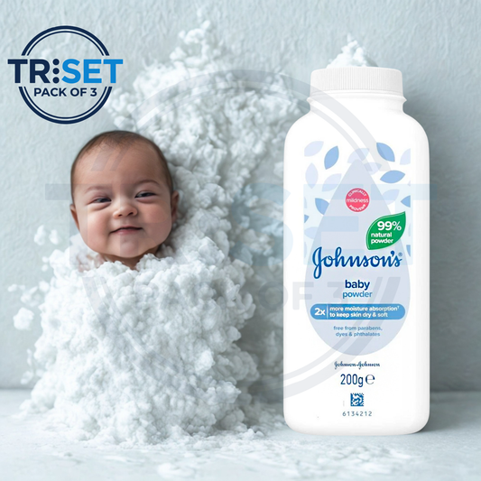 Johnsons Baby Powder Pack of 3 Talcum Powder 200g Talc-Free 99% Natural Gentle