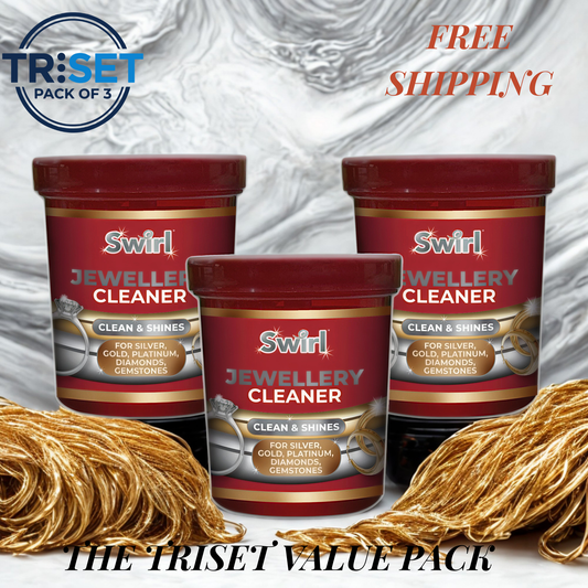 Swirl 151 Jewellery Cleaner 145ml Pack of 3 Triset Gold Silver Diamond Shiner Dip