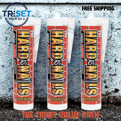 Hard As Nails 151 Pack of 3 No Nails Glue Adhesive High Strength Grab 280ml