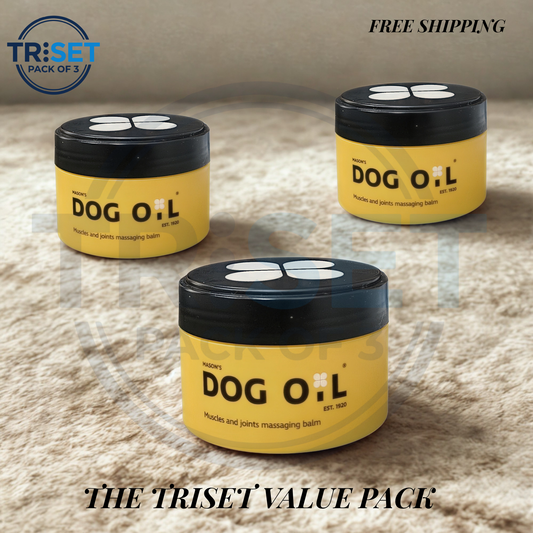 Mason's Dog Oil 100ml Pack of 3 Triset Muscle Joint Massaging Balm Relief Massage