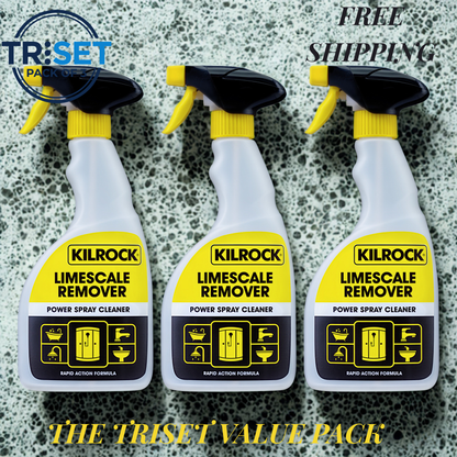 Kilrock Limescale Remover 500ml Pack of 3 Triset Power Spray Hard Water Cleaner