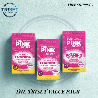 Star Drops Pink Stuff Miracle Foaming Toilet Cleaner 300g Pack of 3 Deep Clean