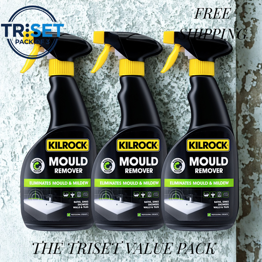 Black Mould Remover Kilrock Pack of 3 Mildew Spray Cleaner Bathroom Walls 500ml