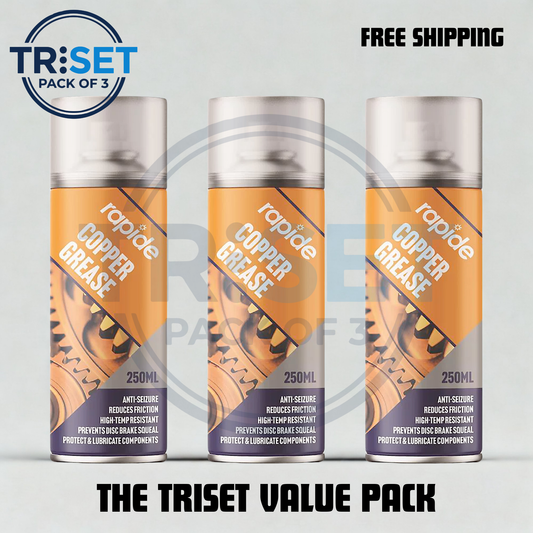 Copper Grease Spray Rapide Pack of 3 Anti Seize Brake Slip Lubricant 250ml Aerosol