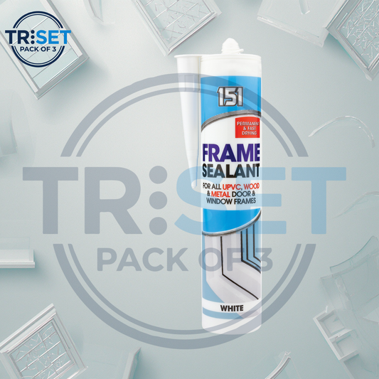 151 White Frame Sealant 280ml Pack of 3 Triset UPVC Wood Metal Door Window Seal