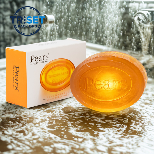 Pears Transparent Orange Soap 3x125g Pure & Gentle Natural Oils Moisturising