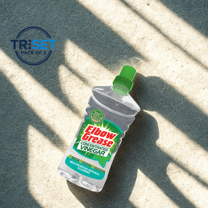 Elbow Grease Concentrated Vinegar 750ml Pack of 3 TRISET Natural Descaler Cleaner