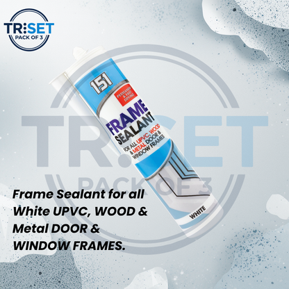 151 White Frame Sealant 280ml Pack of 3 Triset UPVC Wood Metal Door Window Seal