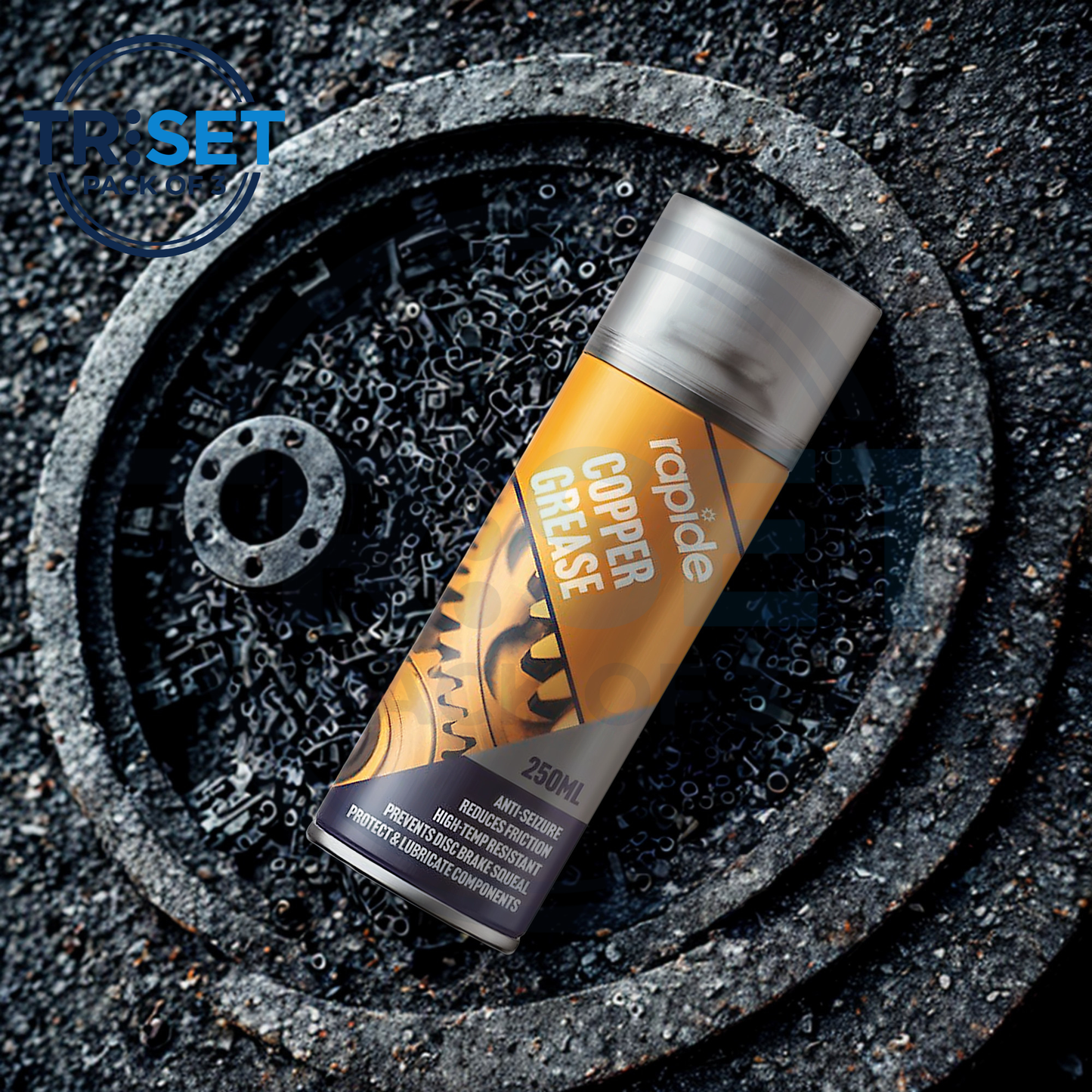 Copper Grease Spray Rapide Pack of 3 Anti Seize Brake Slip Lubricant 250ml Aerosol