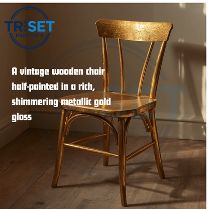 Metallic Gold Paint 151 Pack of 3 Non Drip Gloss For Wood Walls 300ml