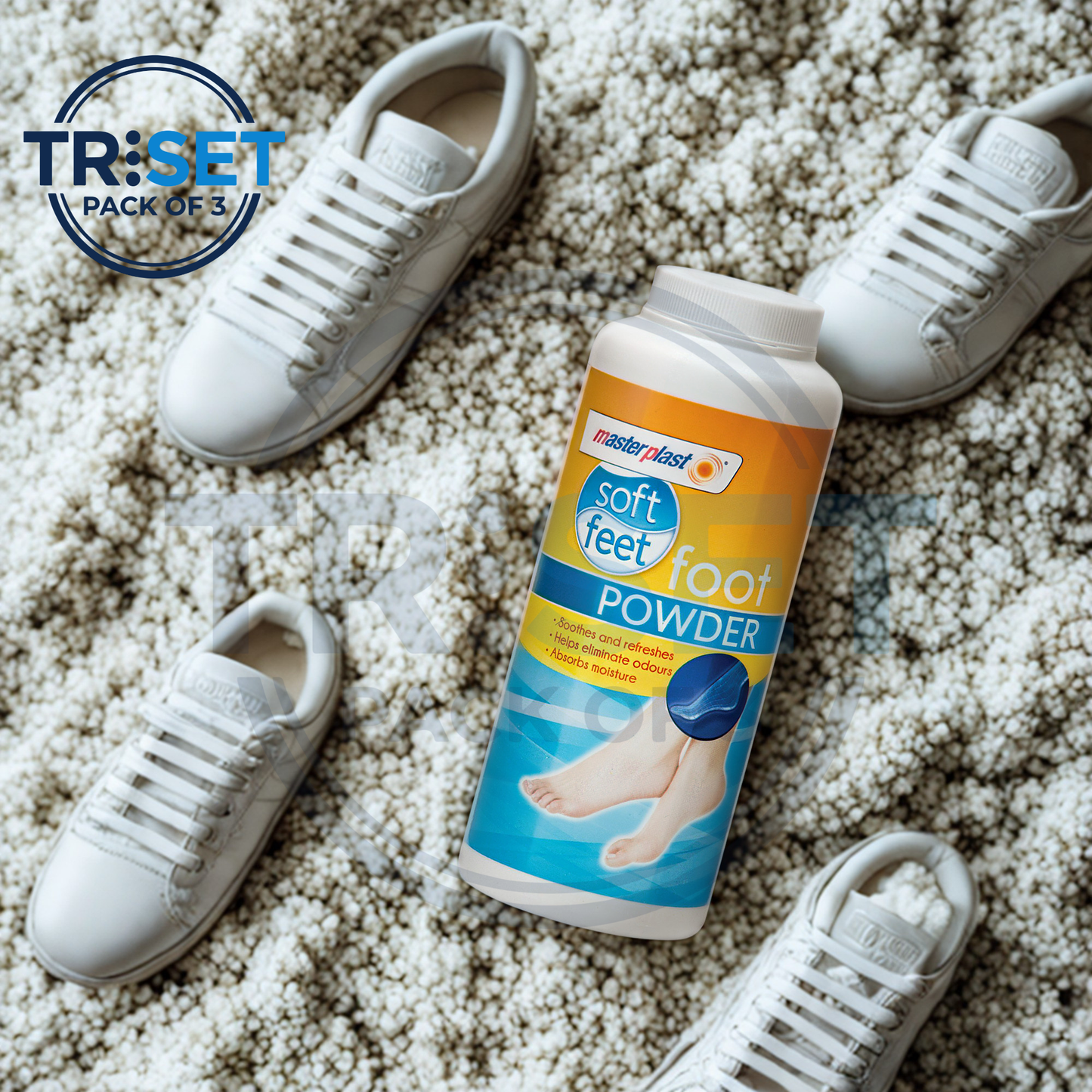 Athlete's Foot Powder Masterplast Pack of 3 Anti Fungal Treatment Smelly Feet 170g