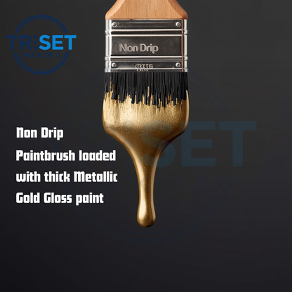 Metallic Gold Paint 151 Pack of 3 Non Drip Gloss For Wood Walls 300ml