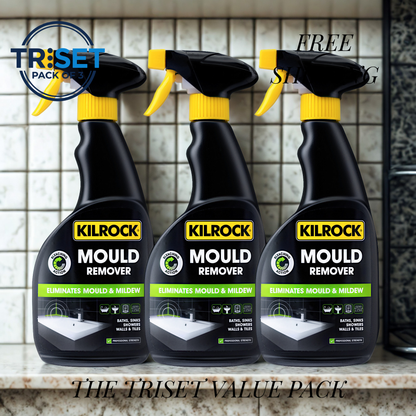 Black Mould Remover Kilrock Pack of 3 Mildew Spray Cleaner Bathroom Walls 500ml