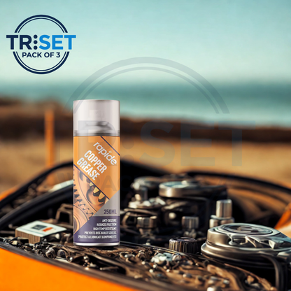 Copper Grease Spray Rapide Pack of 3 Anti Seize Brake Slip Lubricant 250ml Aerosol