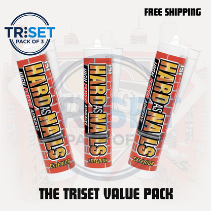Hard As Nails 151 Pack of 3 No Nails Glue Adhesive High Strength Grab 280ml